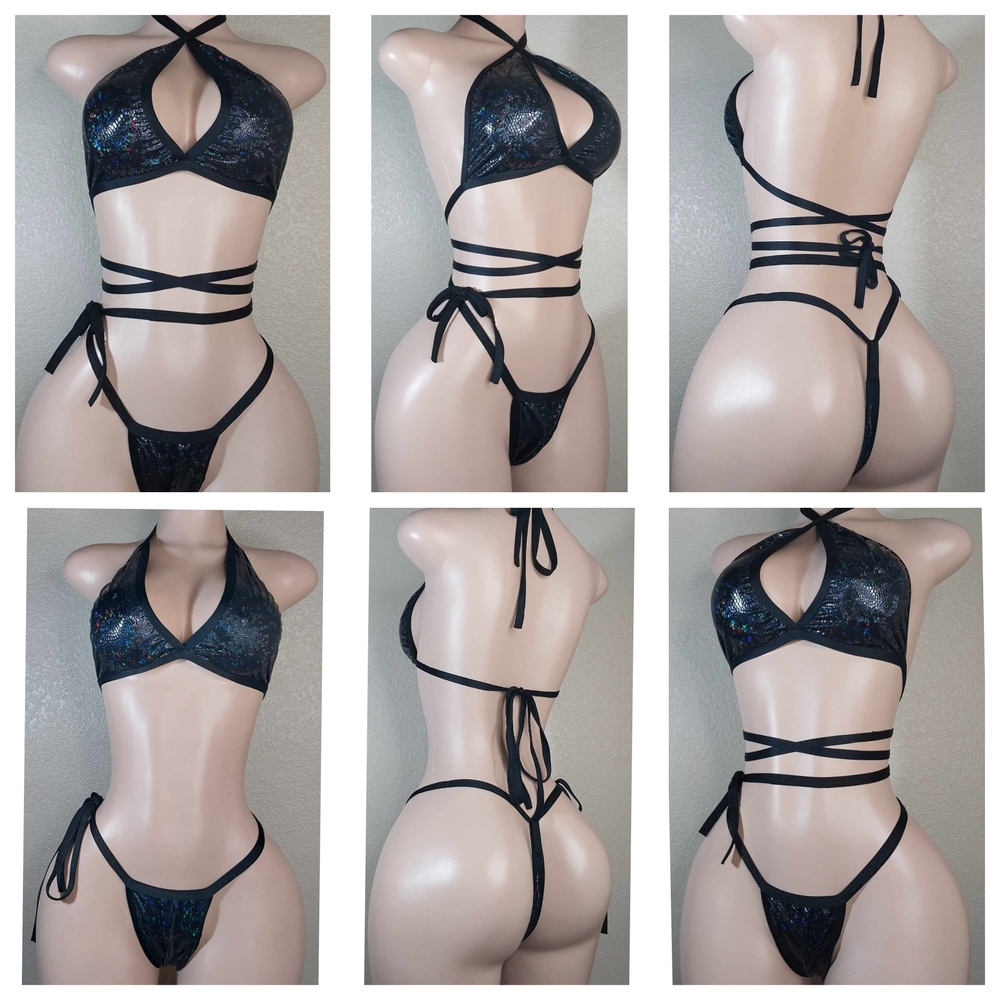 Black Strappy Bikini Set